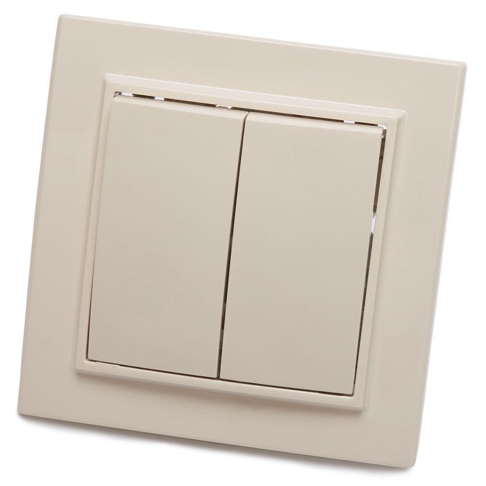 Выключатель двухклавишный Stekker Эрна слоновая кость PSW10-9004-02 39231