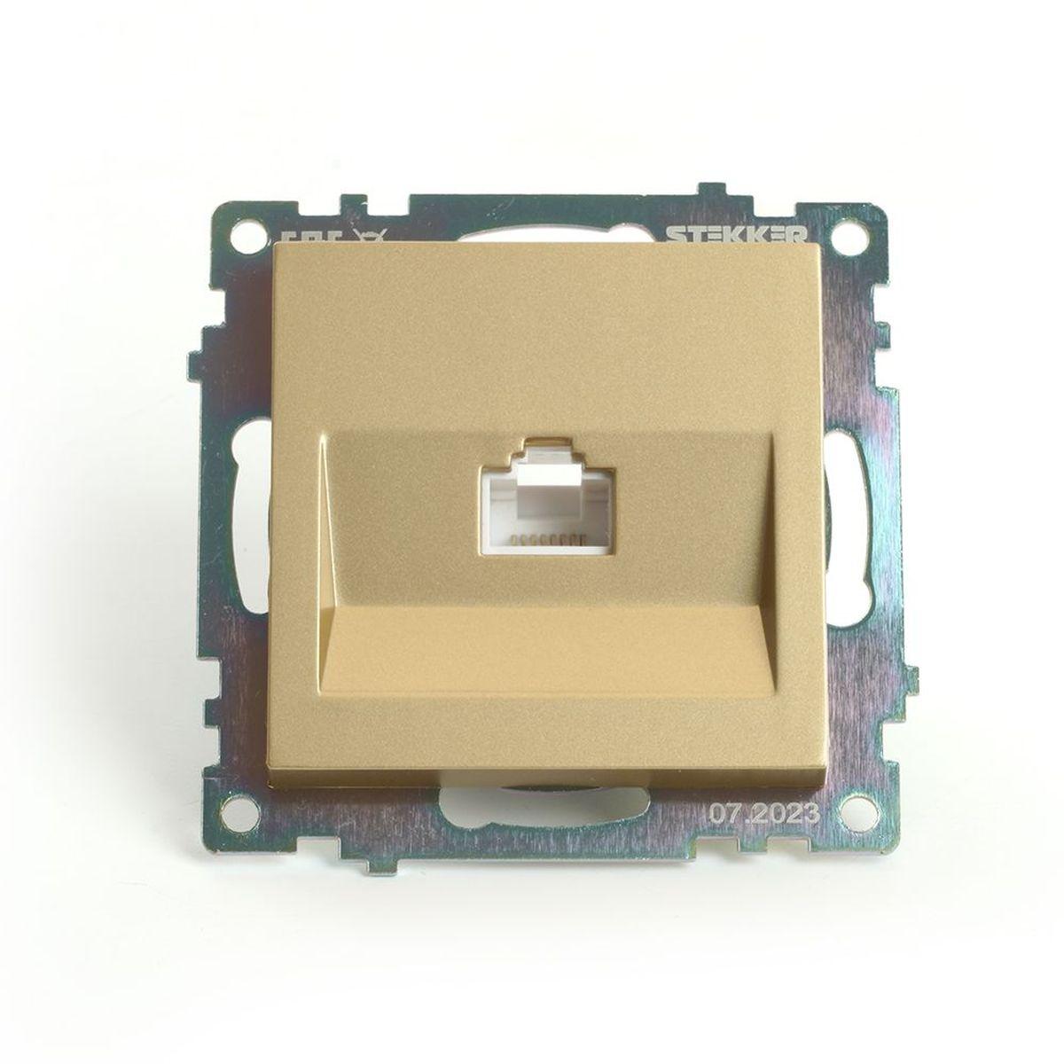 Розетка компьютерная RJ-45 Stekker Катрин золото GLS00-7107-08 49227