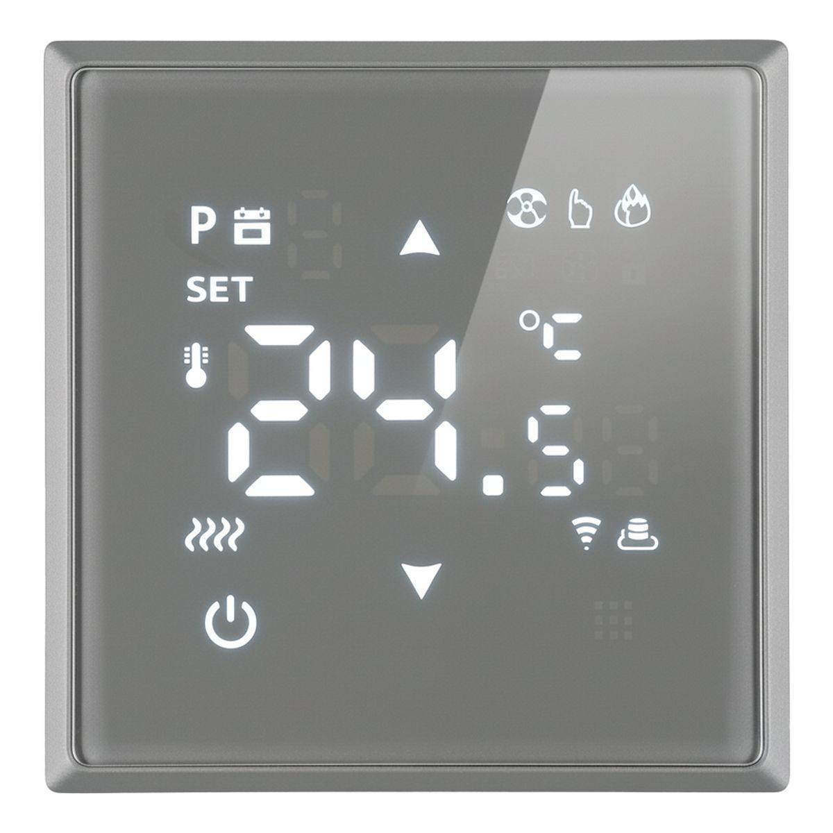 Терморегулятор Wi-Fi (механизм), Stekker, 250В, 3500Вт Эмили, RSW00-5119-10, платиново-серый, soft touch 50378