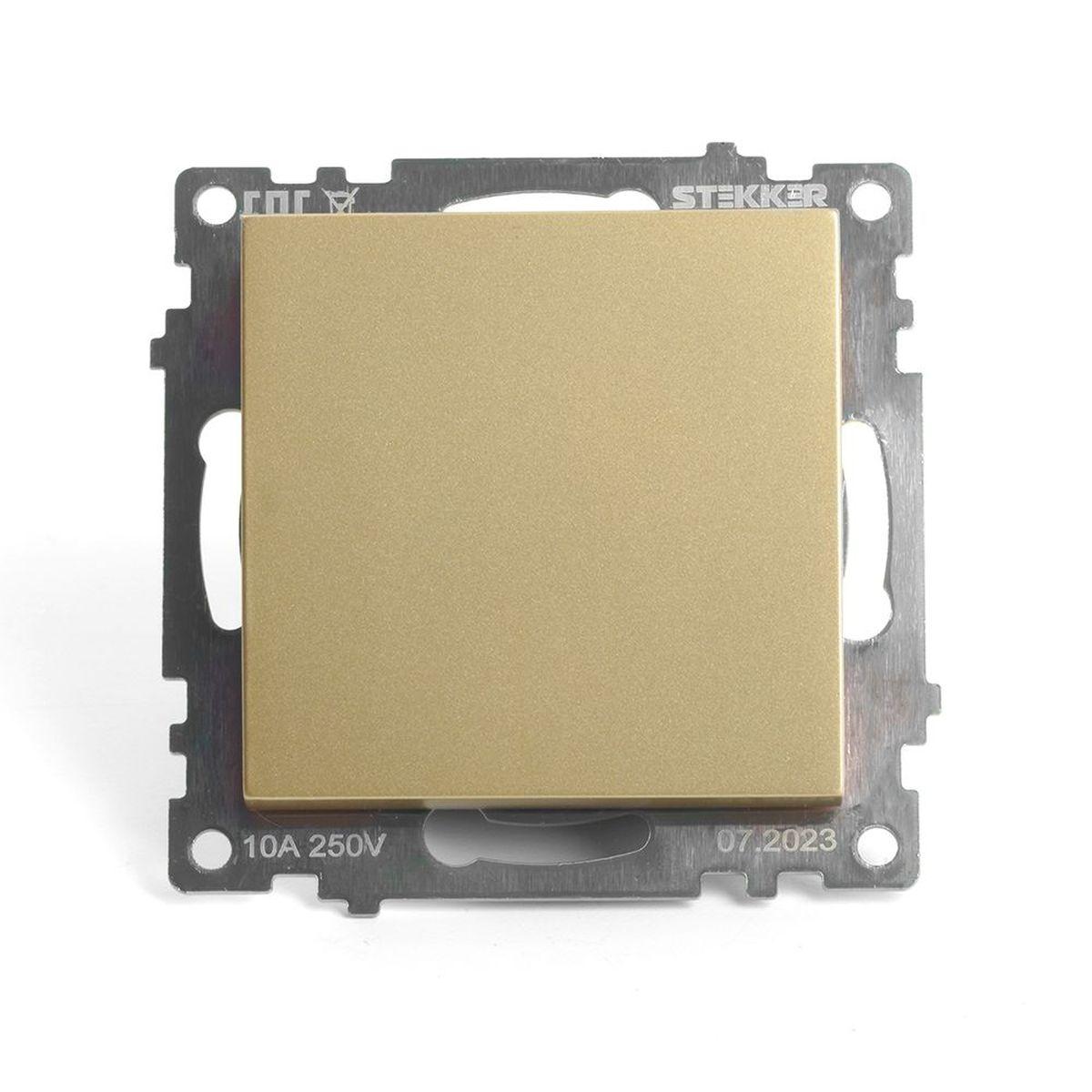 Переключатель одноклавишный Stekker Катрин золото GLS10-7105-08 49214