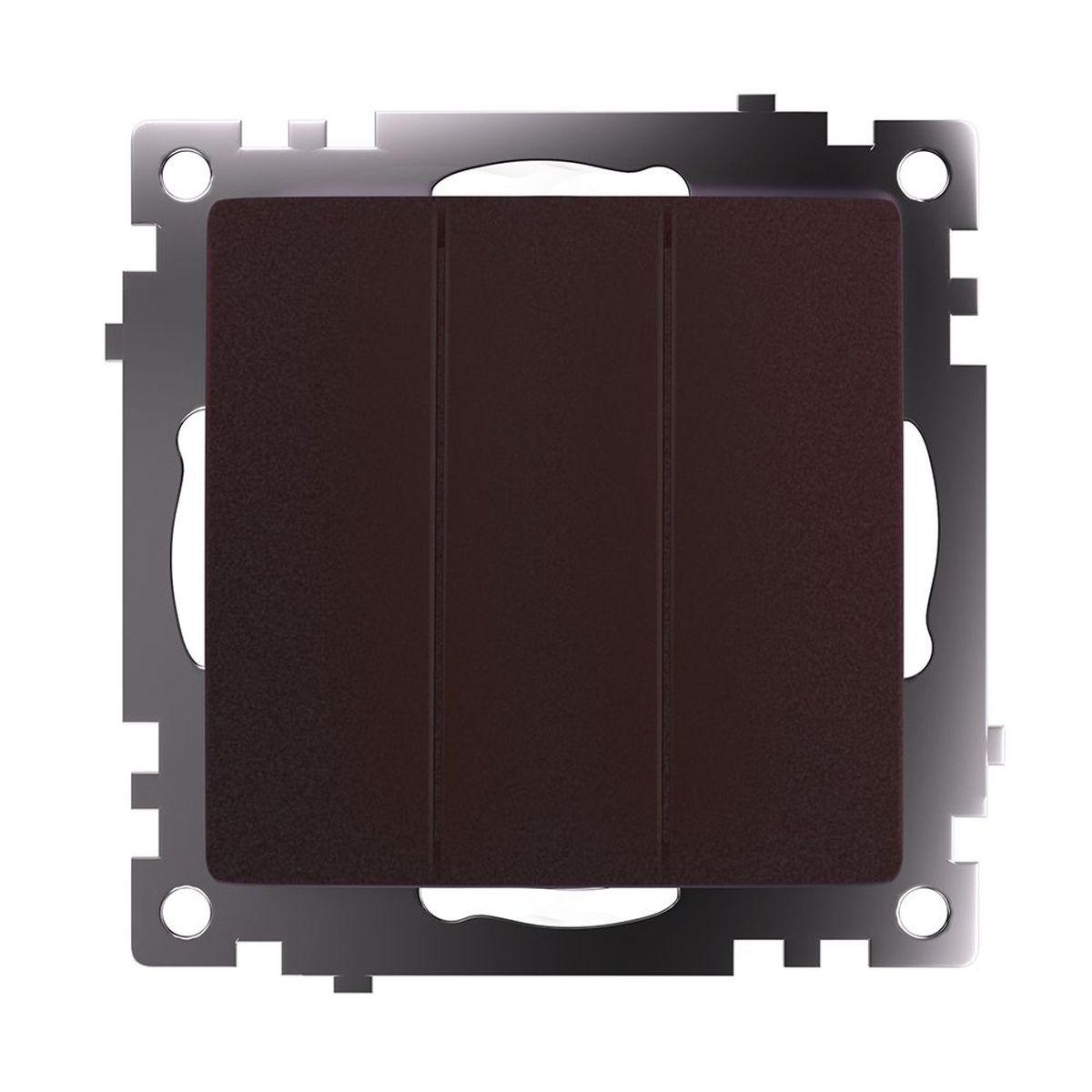 Выключатель трехклавишный Stekker Катрин GLS10-7108-04 шоколад 49175