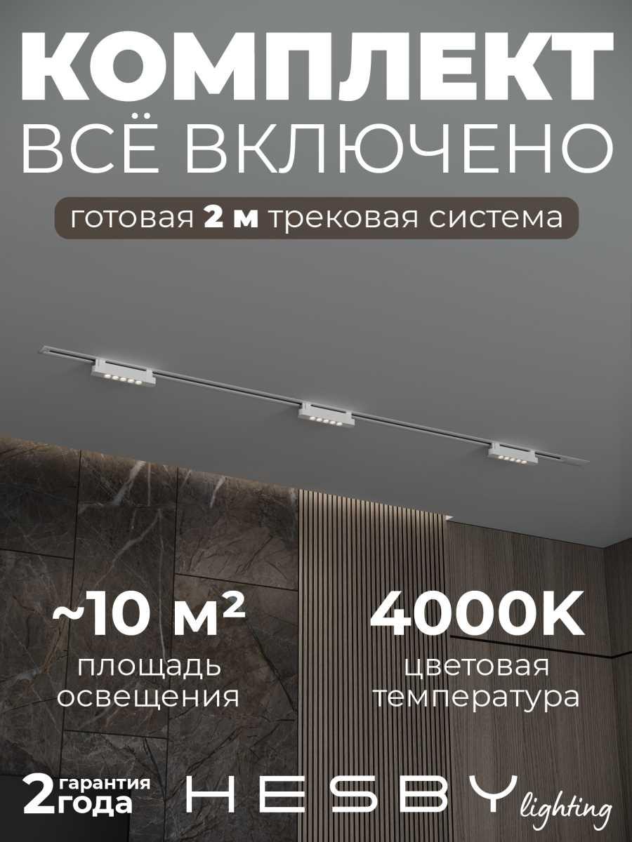 Встраиваемая однофазная трековая система Hesby Lighting Skylite №9 со светильниками HSBL_kompl_S009_VI2W4K