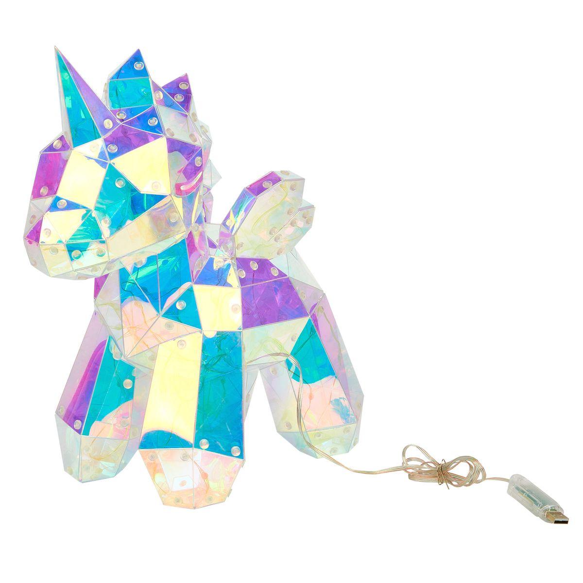 Светильник декоративный Единорог с USB проводом 60 светодиодов RGB свет Uniel ULD-R503 USB/RGB UNICORN