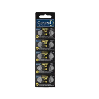 Батарейка General GBAT-LR44 (AG13)  кнопочная щелочная 10шт в блист (10/200/4000)